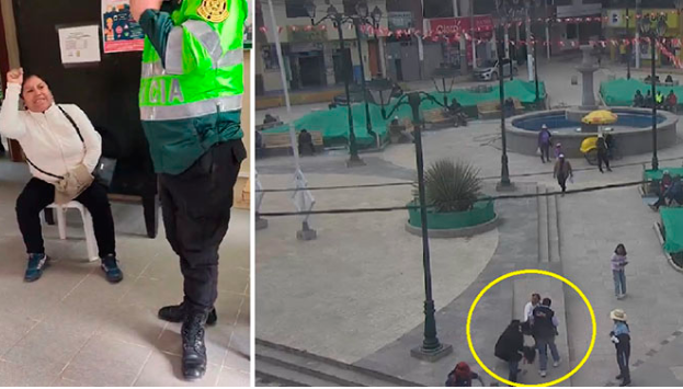 ESPOSA DEL ALCALDE DE CHALLHUAHUACHO AGREDE Y AMENAZA A PERIODISTA EN PLENA PLAZA